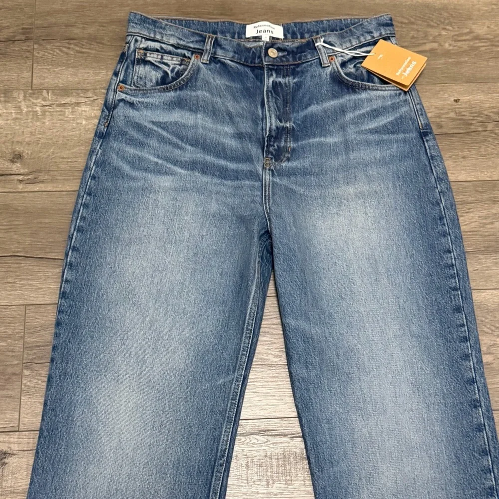 REFORMATION JEANS ABBY HIGH RISE STRAIGHT RIGID DENIM BLUE GALWAY Sz 31 NWT - Picture 5 of 12